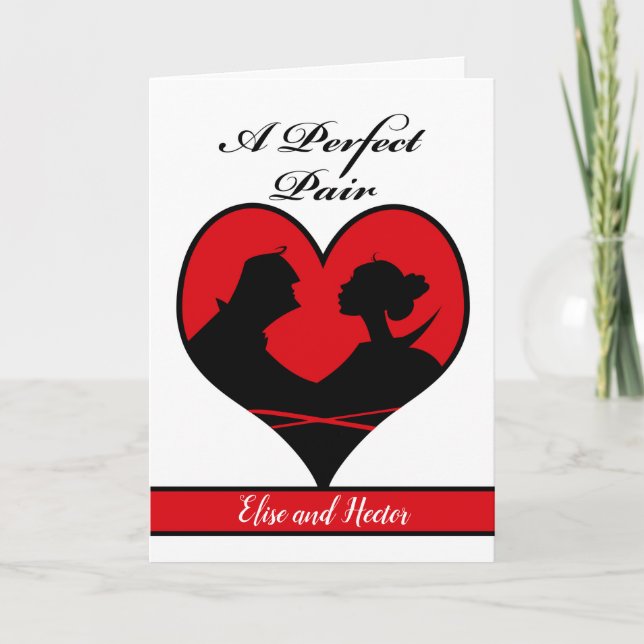 Cartão Dia de os namorados para um Casal Adicionar seu te (Frente)