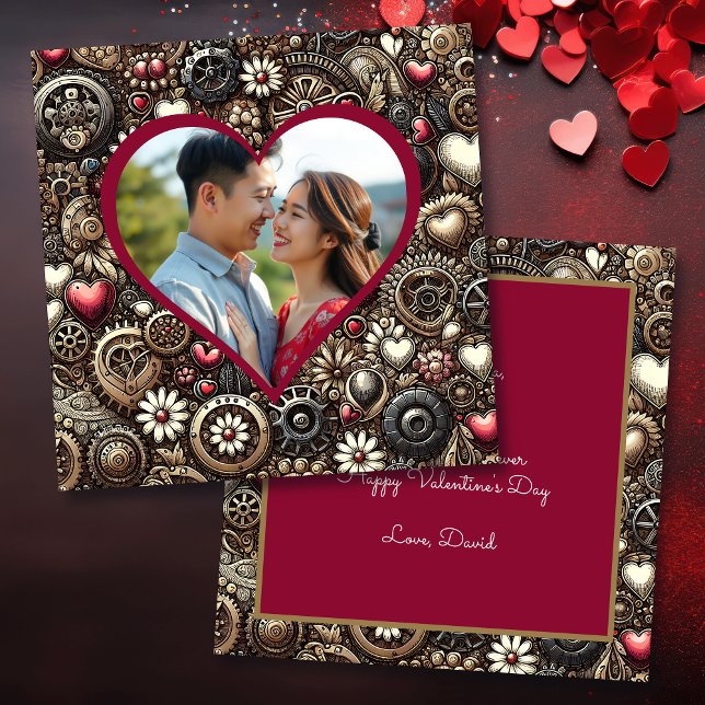 Cartão Dia de os namorados Personalizado de Corações Stea (Criador carregado)