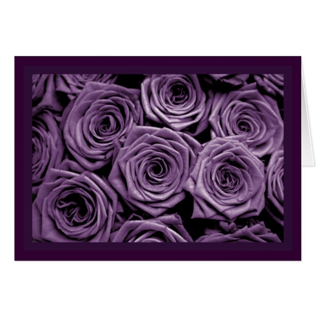 Cartão Dia de os namorados Rosa Roxo Elegante (Frente Horizontal)