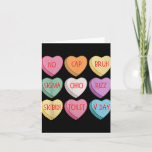 Cartão Dia de os namorados Skibidi Rizz Candy Heart Groov