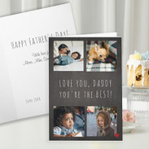 Dia de os pais 4 foto colagem Amo você cinza Pai