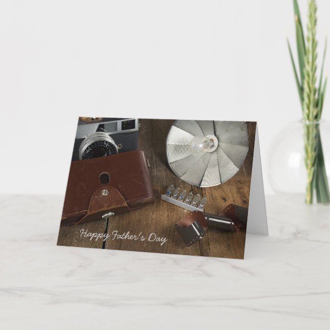 Cartão Dia de os pais antigo equipamento fotográfico (Frente)