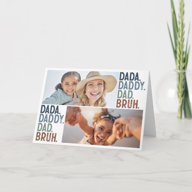 Cartão Dia de os pais BRUH DE PAI DE PAI DADA Personaliza (Frente)