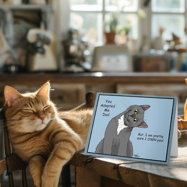 Cartão Dia de os pais de Adoção de Pais Cat (Criador carregado)