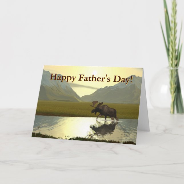 Cartão Dia de os pais de Alce Moose (Frente)