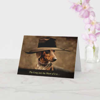 Cartão Dia de os pais de Cachshund Cute com Cowboy