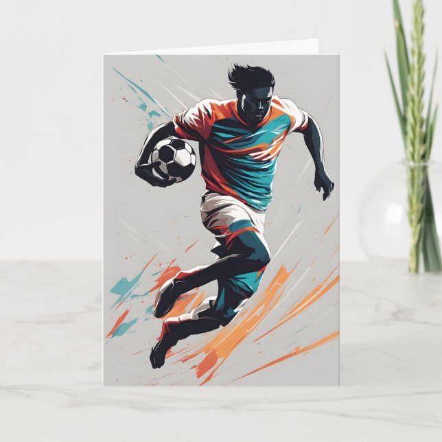 Cartão Dia de os pais de Futebol Europeu de pop (Frente)