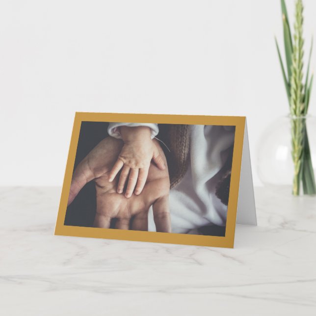 Cartão Dia de os pais de Mãos (Frente)