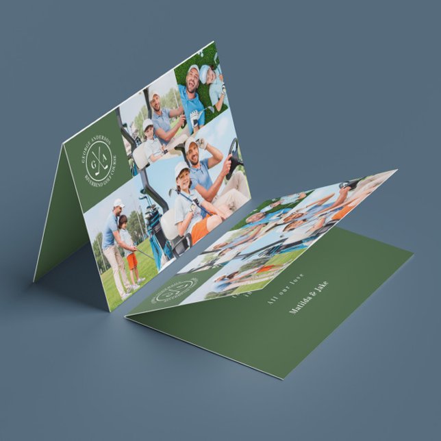 Cartão Dia de os pais de Monograma Multifotográfico de Go (Criador carregado)