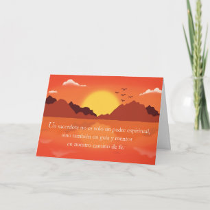 Cartão Dia de os pais de Padre Espanhol com Paisagem Suns