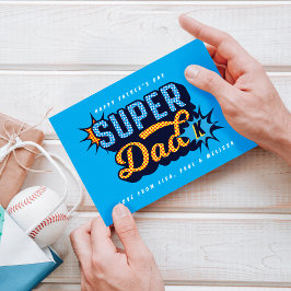 Cartão dia de os pais de quadrinhos super-herói super-Pai