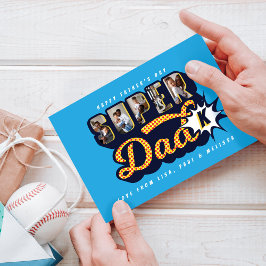 Cartão dia de os pais de quadrinhos super-herói super-Pai