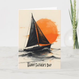 Cartão Dia de os pais de Silhoule Sailboat Sunrise