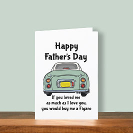 Cartão Dia de os pais do carro Figaro Verde