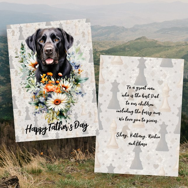 Cartão Dia de os pais do jogador de xadrez no laboratório (Criador carregado)