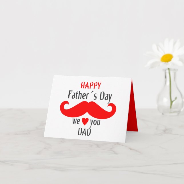 Cartão dia de os pais feliz 2024, nós te amamos pai (Planta pequena)