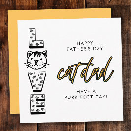 Cartão Dia de os pais Feliz Amarelo Do Puro Gato