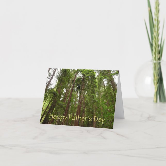 Cartão Dia de os pais Feliz Até Placa Redwoods (Frente)
