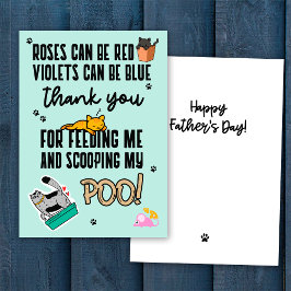 Cartão Dia de os pais Feliz Azul Engraçado, Feliz, De Gat