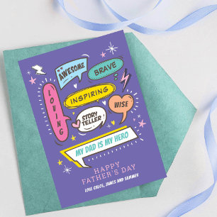 Cartão Dia de os pais Feliz, Bolhas de Voz Personalizadas