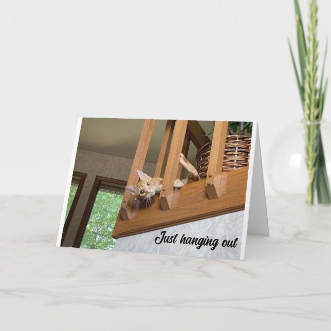 CARTÃO "DIA DE OS PAIS FELIZ" DE PEGAR UMA PLACA DE GATO (Frente)