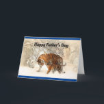 Cartão Dia de os pais Feliz De Tigre E Cubo<br><div class="desc">Foto incrível de um tigre caminhando com seu filhote, com a mensagem "Dia de os pais Feliz", é mostrada neste cartão de saudação. O dentro de cartas diz, "Obrigado Pai por estar sempre lá para mim. Eu te amo!" Um cartão de excelente para dar Pai em seu dia especial, feito...</div>