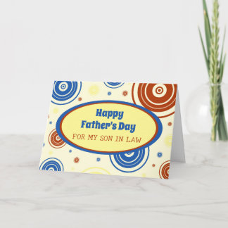 Cartão Dia de os pais Feliz do Filho Retro na Lei