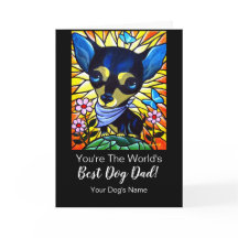 Dia de os pais Feliz Do Melhor Cão Negro Chihuahua