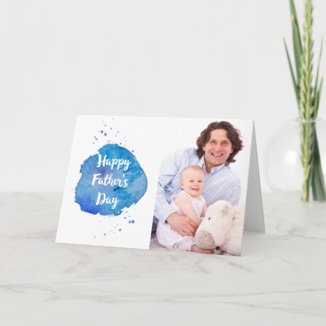 Cartão Dia de os pais Feliz|Foto Personalizada De Abertur (Frente)