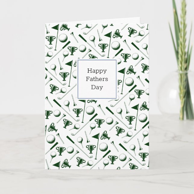 Cartão Dia de os pais Feliz, Golfe, Adicionar Pai de Mens (Frente)