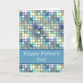 Cartão Dia de os pais Feliz Pale Blue Bokeh