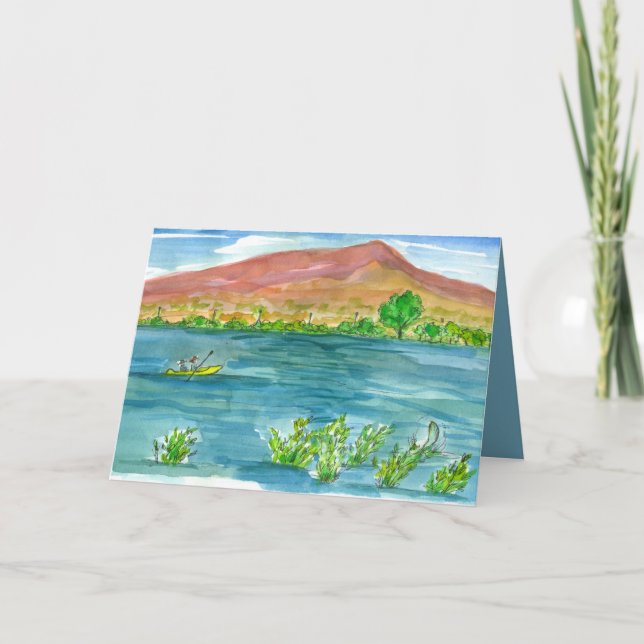 Cartão Dia de os pais Kayak Mountain Lake Adventure (Frente)