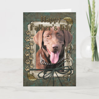 Cartão Dia de os pais - Labrador - Chocolate