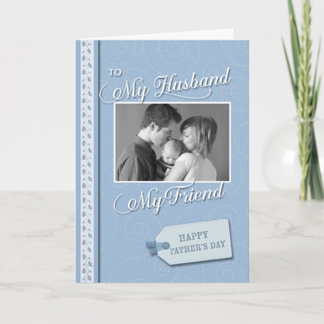 Cartão Dia de os pais, Meu Marido, minha foto personaliza (Frente)
