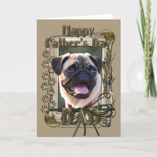Cartão Dia de os pais - Peças de pedra - Pug