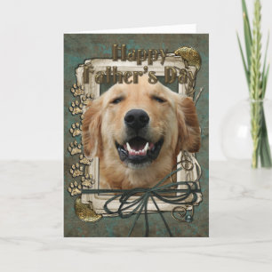 Cartão Dia de os pais - Peças Pedras - Retriever Ouro