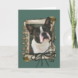 Cartão Dia de os pais - Peças Pedrosas - Boston Terrier