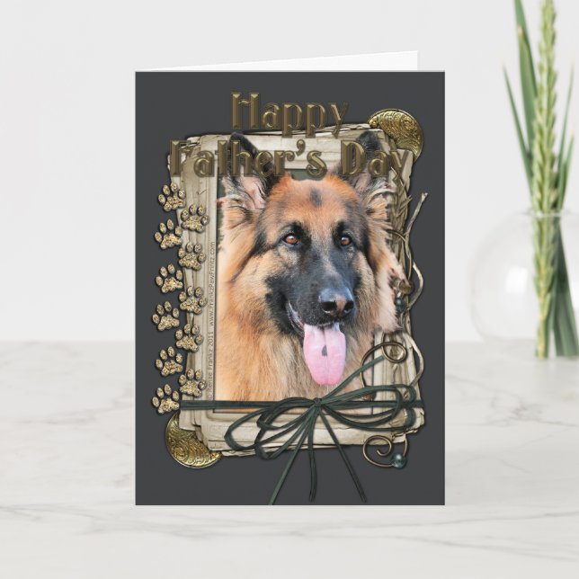 Cartão Dia de os pais - Peças Pedrosas - German shepherd  (Frente)