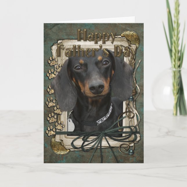 Cartão Dia de os pais - Pedras Pedras - Dachshund - Winst (Frente)