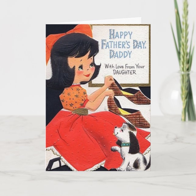 Cartão Dia de os pais Retroativo - Com Amor da Filha, (Frente)