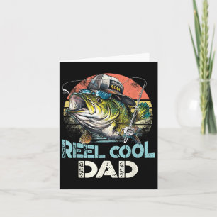 Cartão Dia de os pais Retroativo Da Vintagem De Pesca Do