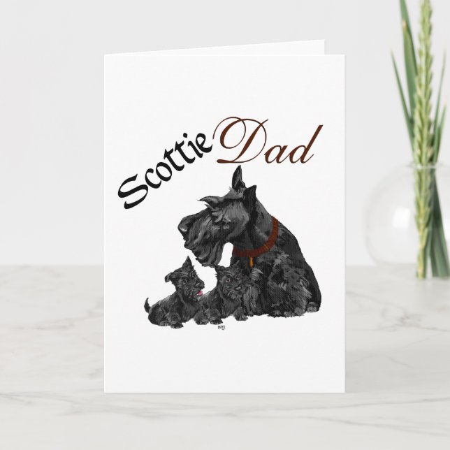 Cartão Dia de os pais Scottie Pai e Pups (Frente)