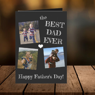 Cartão Dia de os pais simples 3 foto colagem melhor pai d