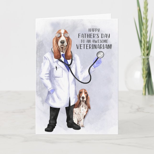 Cartão Dia de os pais Veterinarian Funny Hound Dog Doctor (Frente)