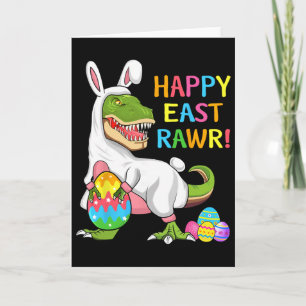 Cartão Dia de Páscoa Dinossauro Engraçado Feliz Eastrawr