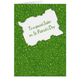 Cartão Dia de Patrick para a Irmã