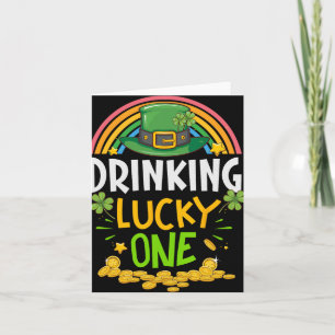 Cartão Dia de São Patrício Bebendo Sortudo Um Festa Corre