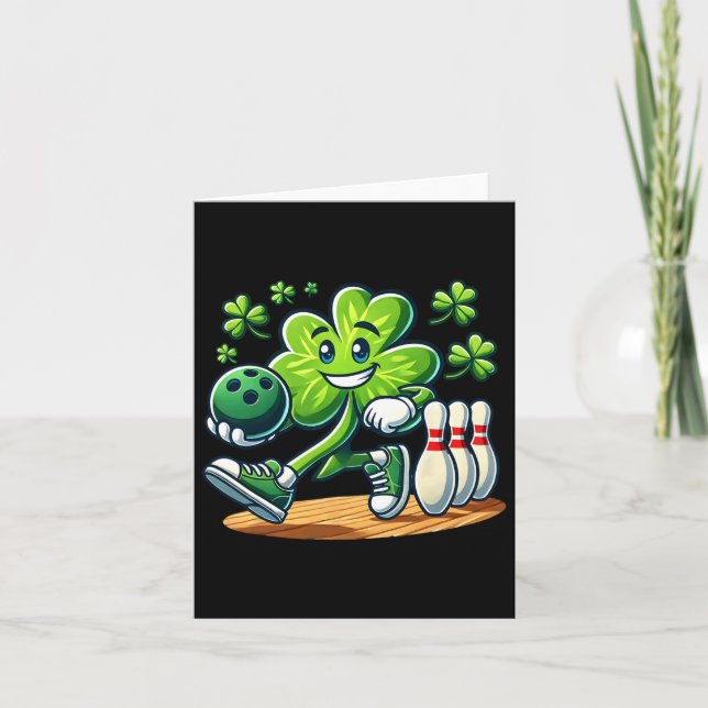 Cartão Dia de São Patrício Boliche Meninos Meninas Coraçã (Frente)