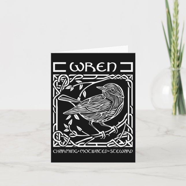 Cartão Dia de São Patrício Celtic Knot Zodiac Wren 10 de  (Frente)