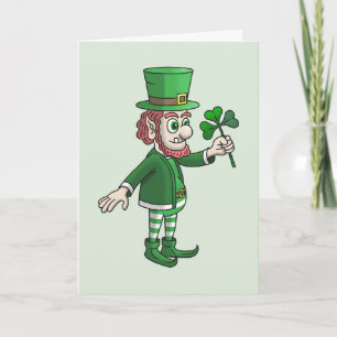 Cartão Dia de São Patrício com Leprechaun